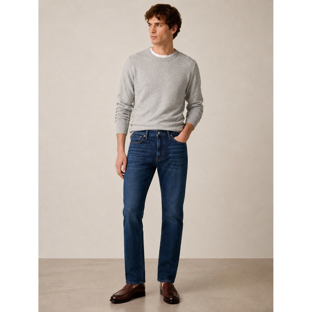 J.Crew 484 Slim Fit Jeans Mens 35x32 Dark Wash Blue 100% Cotton Tapered Leg